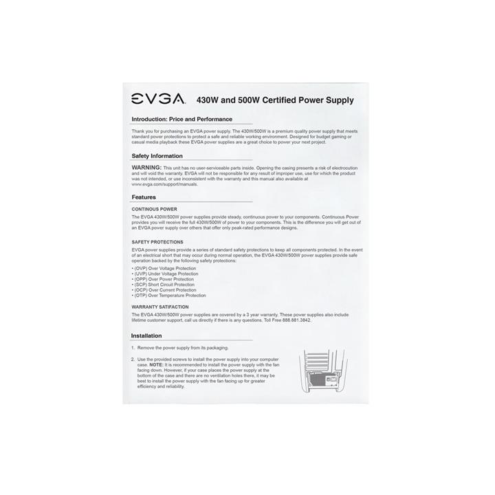 EVGA 500W Power Supply